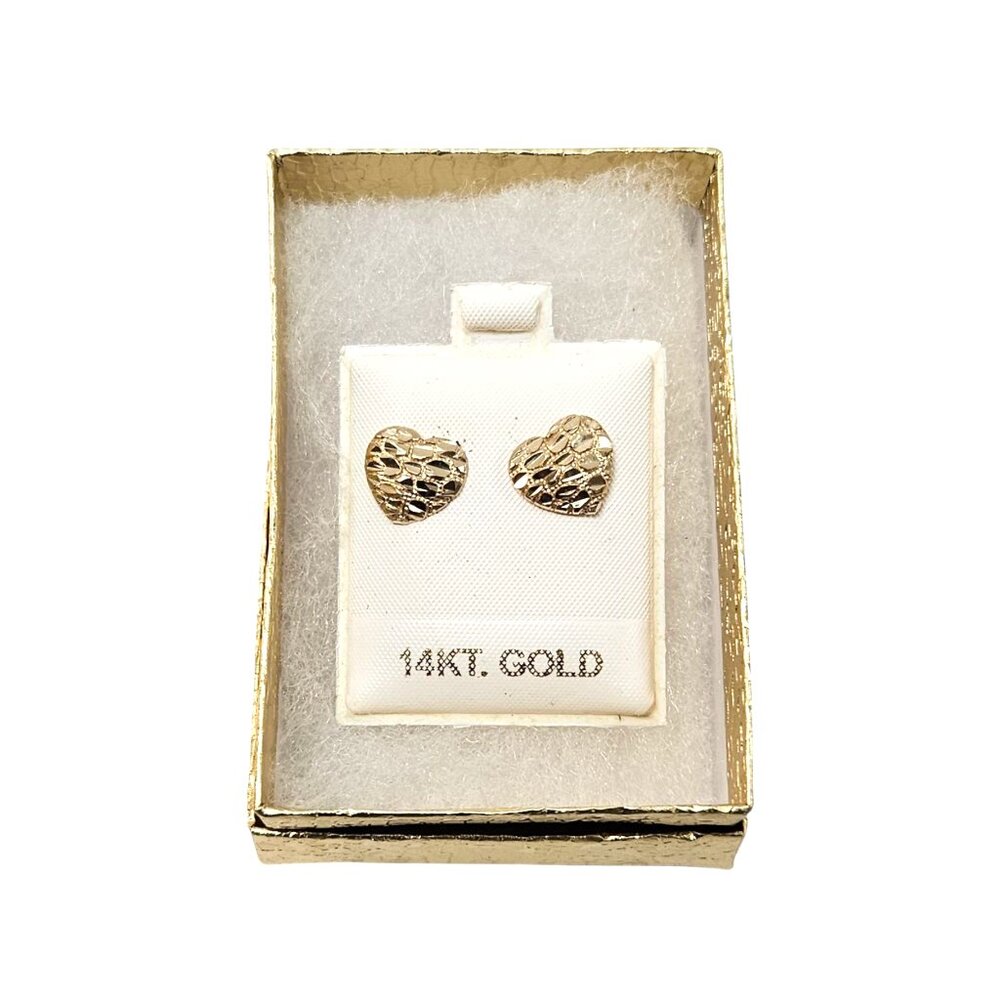 🚨sale🚨 Ladies 10k Yellow Gold Nugget Heart stud Earrings